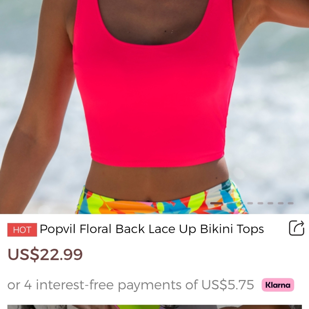 Women's Hot Pink Bikini Top
